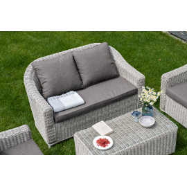 "Кон Панна" диван из искусственного ротанга двухместный, цвет бежевый