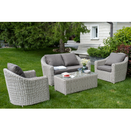 "Кон Панна" диван из искусственного ротанга двухместный, цвет бежевый