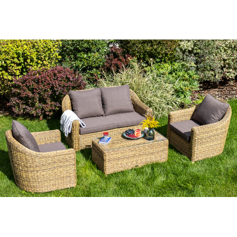 "Кон Панна" столик журнальный из искусственного ротанга (гиацинт), цвет соломенный