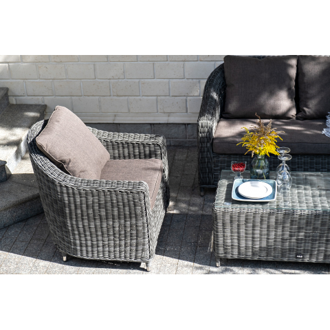 "Кон Панна" диван из искусственного ротанга двухместный, цвет графит