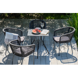 Стол Конте интерьерный из HPL 70x70см, цвет "серый гранит"