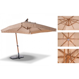 "Корсика" зонт уличный 3х3м на боковой алюминиевой опоре, цвет под дерево