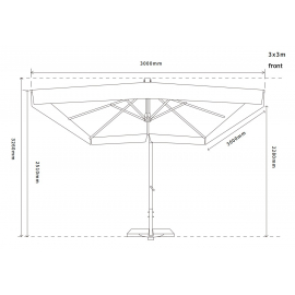 "Корсика" зонт уличный 3х3м на боковой алюминиевой опоре, цвет под дерево