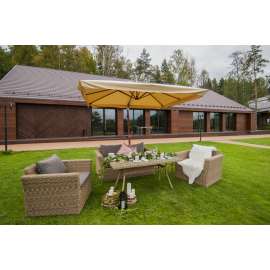 "Корсика" зонт уличный 3х3м на боковой алюминиевой опоре, цвет под дерево