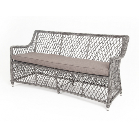 Диван Латте двухместный из искусственного ротанга, цвет графит