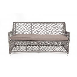 Диван Латте двухместный из искусственного ротанга, цвет графит