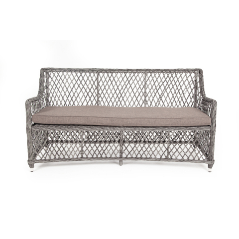 Диван Латте двухместный из искусственного ротанга, цвет графит