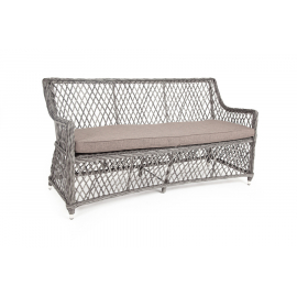 Диван Латте двухместный из искусственного ротанга, цвет графит