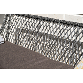 Диван Латте двухместный из искусственного ротанга, цвет графит