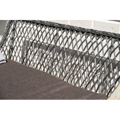 Диван Латте двухместный из искусственного ротанга, цвет графит