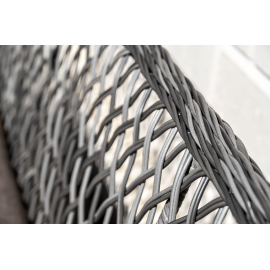 Диван Латте двухместный из искусственного ротанга, цвет графит