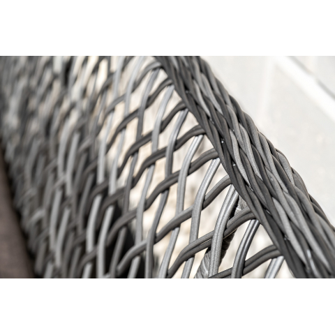 Диван Латте двухместный из искусственного ротанга, цвет графит