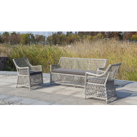 Диван Латте двухместный из искусственного ротанга, цвет бежевый