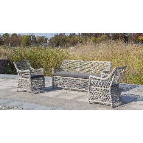 Диван Латте двухместный из искусственного ротанга, цвет бежевый