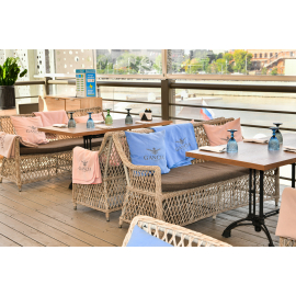 Диван Латте двухместный из искусственного ротанга, цвет бежевый