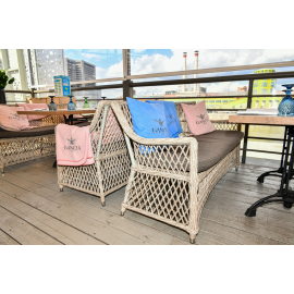 Диван Латте двухместный из искусственного ротанга, цвет бежевый