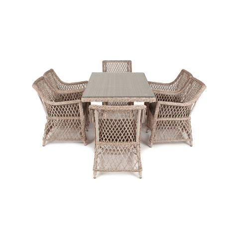 Обеденная группа Латте плетеная, цвет бежевый