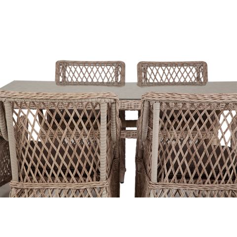 Обеденная группа Латте плетеная, цвет бежевый