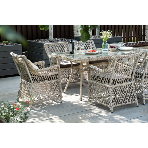 Обеденная группа Латте плетеная, цвет бежевый