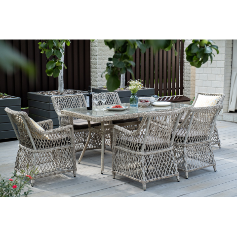 Обеденная группа Латте плетеная, цвет бежевый