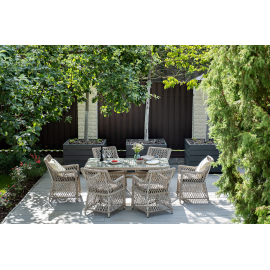 Обеденная группа Латте плетеная, цвет бежевый