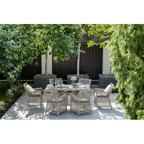 Обеденная группа Латте плетеная, цвет бежевый