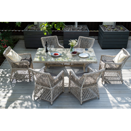 Обеденная группа Латте плетеная, цвет бежевый