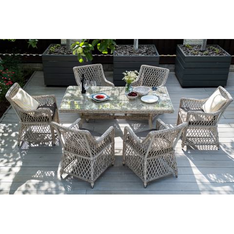 Обеденная группа Латте плетеная, цвет бежевый