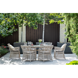 Обеденная группа Латте плетеная, цвет бежевый