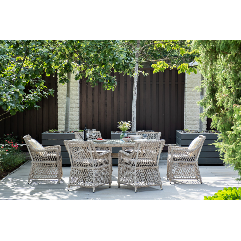 Обеденная группа Латте плетеная, цвет бежевый