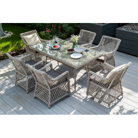 Обеденная группа Латте плетеная, цвет бежевый