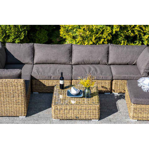 "Лунго" журнальный столик плетеный (гиацинт), цвет соломенный