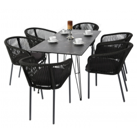 Обеденная группа Милан на 6 персон, цвет темный