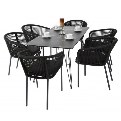 Обеденная группа Милан на 6 персон, цвет темный