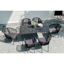 Обеденная группа Милан на 6 персон, цвет темный