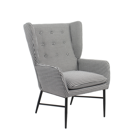 Кресло Мэйден гусиная лапка черно-белый