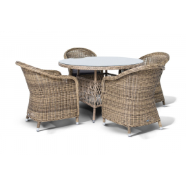 Обеденная группа Равенна плетеная, цвет соломенный