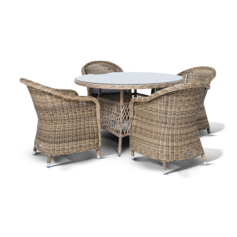 Обеденная группа Равенна плетеная, цвет соломенный