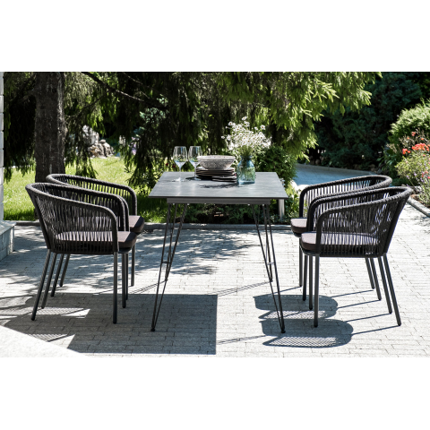 Стол Руссо обеденный из HPL 150х80см, цвет "черный мрамор"