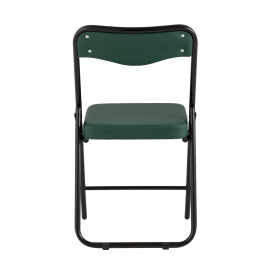 Складной стул Джонни экокожа зелёный каркас черный матовый