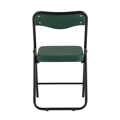Складной стул Джонни экокожа зелёный каркас черный матовый