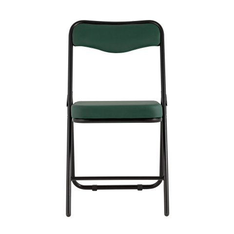 Складной стул Джонни экокожа зелёный каркас черный матовый