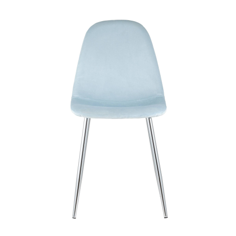 Стул Валенсия велюр пыльно-голубой хромированные ножки