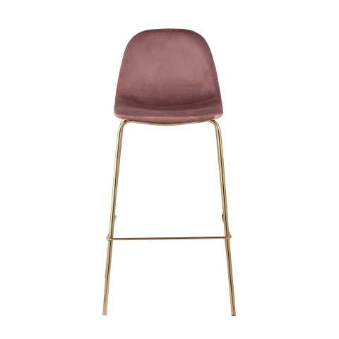 Стул барный Валенсия велюр пыльно-розовый золотые ножки