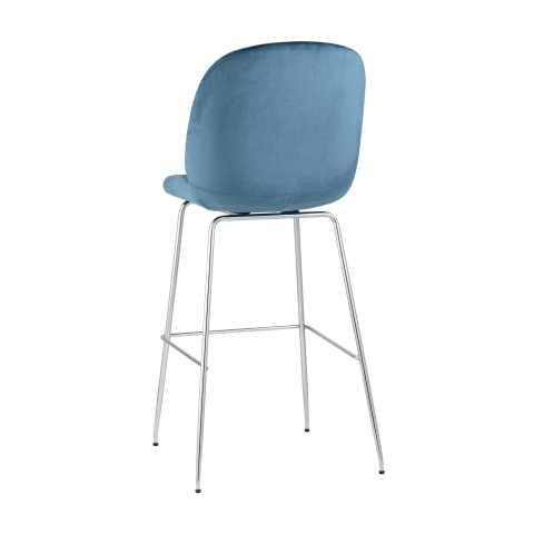 Стул барный Beetle со спинкой маренго хромированные ножки