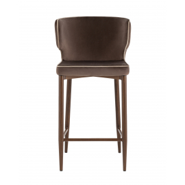 Стул полубарный Матео с кантом велюр коричневый