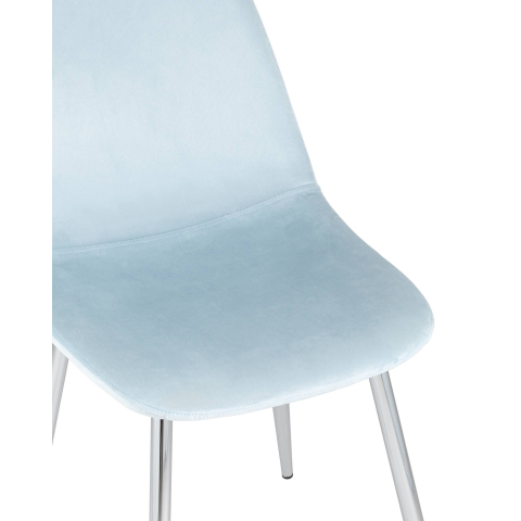 Стул Валенсия велюр пыльно-голубой хромированные ножки
