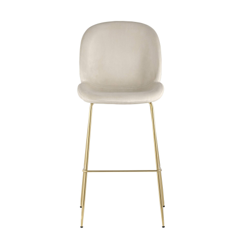 Стул барный Валенсия велюр пыльно-розовый золотые ножки