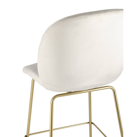 Стул барный Валенсия велюр пыльно-розовый золотые ножки