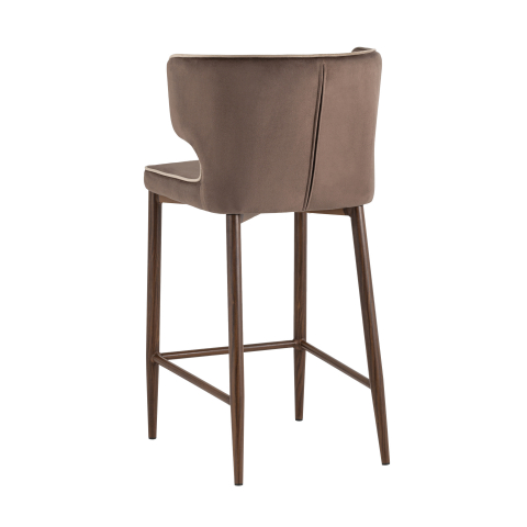Стул полубарный Матео с кантом велюр коричневый